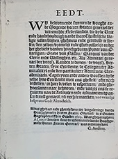 Eed van trouw, 1619. Bemanningen van oorlogsschepen moesten een eed van trouw zweren.