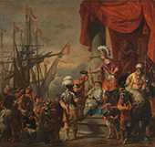 Schilderij uit het Amsterdamse Prinsenhof. De Trojaanse held Aeneas reikt, tijdens zijn omzwervingen over zee, prijzen uit na een roeiwedstrijd. Hij kroont de Trojaan Cloanthus met een lauwerkrans. Links de masten van verschillende schepen. Dit is een van de twee schilderijen die Ferdinand Bol maakte voor het Prinsenhof in Amsterdam. Hij liet zich inspireren door de <em>Aeneis</em>, het heldendicht door Vergilius (70-19 v.Chr.).