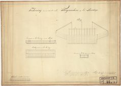 Vaartuig en ploeg om Reitdiep op diepte te houden, 1836. Net als in andere havensteden werden nieuwe machines en methoden bedacht om essentiële vaarwegen op diepte te houden.