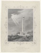 Vuurtoren J.C.J. van Speijk in Egmond aan Zee. De vuurtoren werd in 1843 opgericht als monument ter ere van zeeheld Van Speijk.