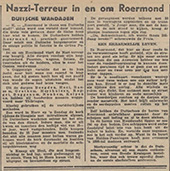 <em>Limburgsch Dagblad</em>, 21 oktober 1944. Artikel in het <em>Limburgsch Dagblad</em> van 21 oktober 1944 met een verslag van de verwoestingen in de haven van Maasbracht.